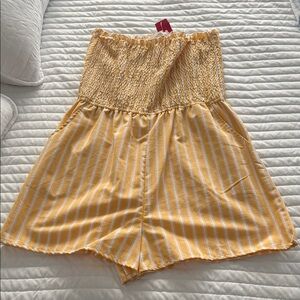Love Tree Yellow Striped High Waist Shorts